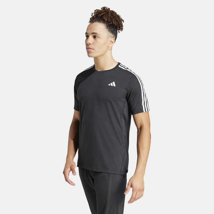 adidas Men's Own the Run 3-Stripes Running T-Shirt Black image number 0