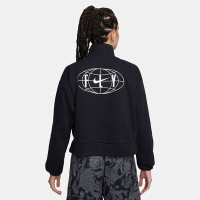 Nike Women's Swoosh Fly 1/4-Zip Basketball Graphic Top Black