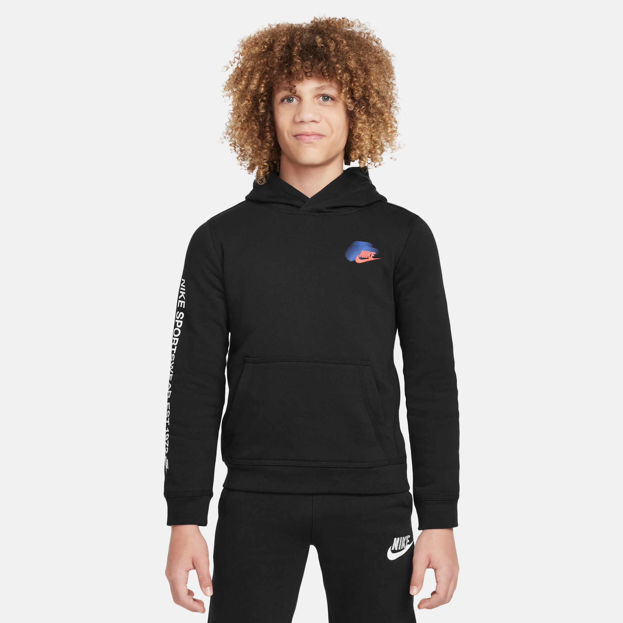 Kids Sportswear Standard Issue Fleece Hoodie Black Nike in Qatar SSS