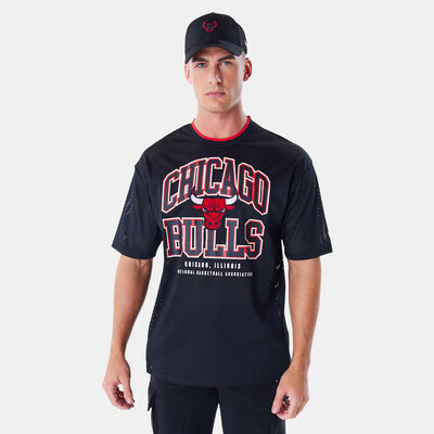 New Era Men's NBA Chicago Bulls Patch Mesh T-Shirt Black
