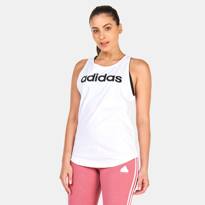 adidas Women's Essentials Loose Logo Tank Top White adidas Women's Essentials Loose Logo Tank Top White image number 0