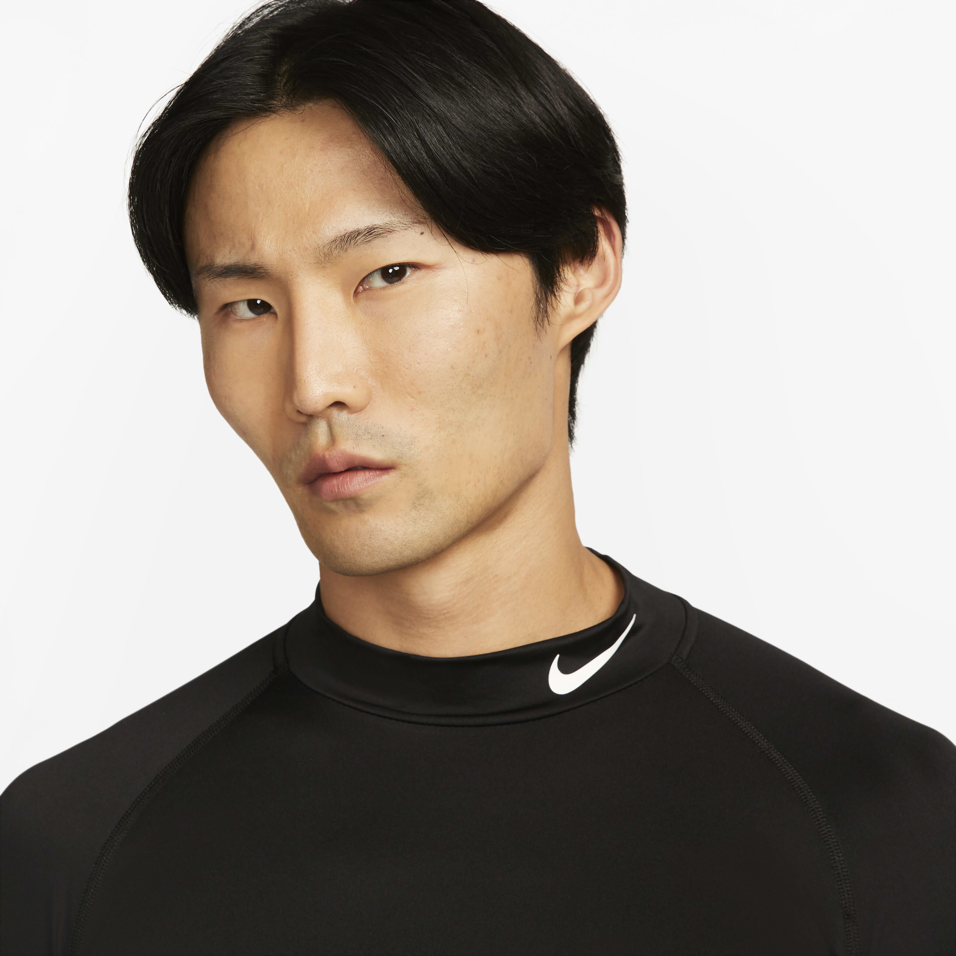 Men s Pro Dri FIT Fitness Mock Neck Top Black Nike in Qatar SSS