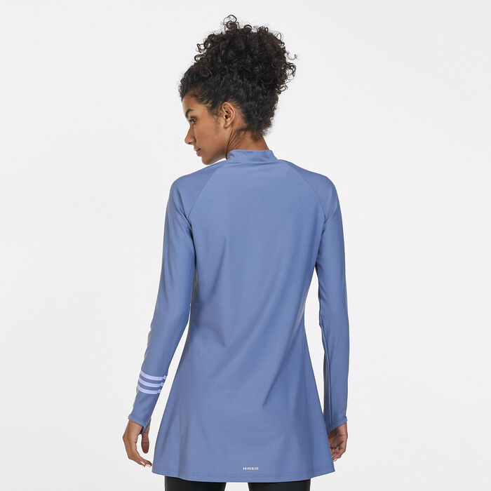 adidas Women's 3-Stripes Swimming Top Blue image number 2