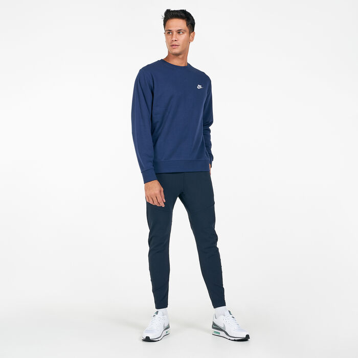 Nike Men's Sportswear Club French Terry Sweatshirt Blue Nike Men's Sportswear Club French Terry Sweatshirt Blue image number 2