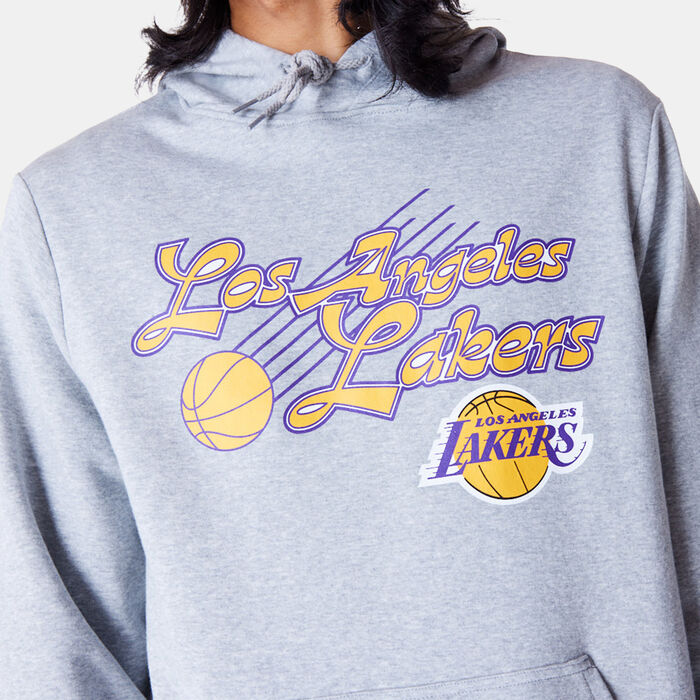 New Era Men's NBA Los Angeles Lakers Script Hoodie Grey New Era Men's NBA Los Angeles Lakers Script Hoodie Grey image number 3