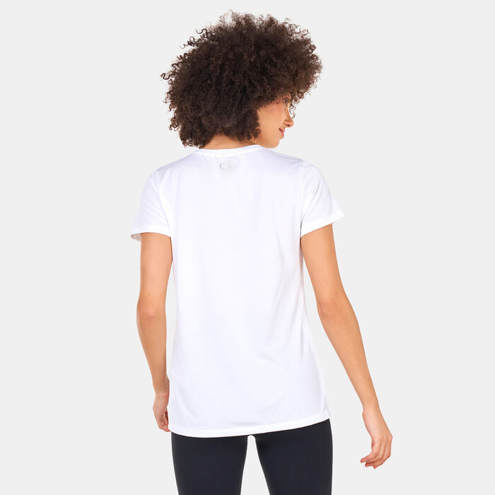 Under Armour Women's UA Tech™ Crest T-Shirt White Under Armour Women's UA Tech™ Crest T-Shirt White image number 1