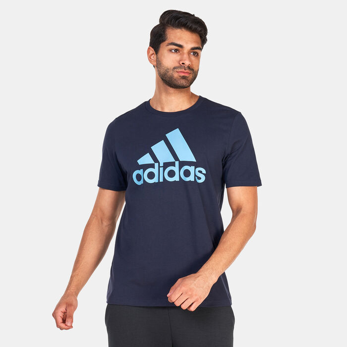 adidas Men's Essentials Big Logo T-Shirt Blue adidas Men's Essentials Big Logo T-Shirt Blue image number 0