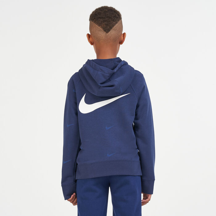 Nike Kids' Swoosh Fleece Jacket Blue Nike Kids' Swoosh Fleece Jacket Blue image number 1