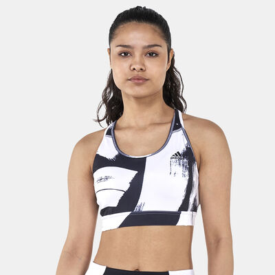 adidas Women's All Over Printed Medium-Support Sports Bra Multi