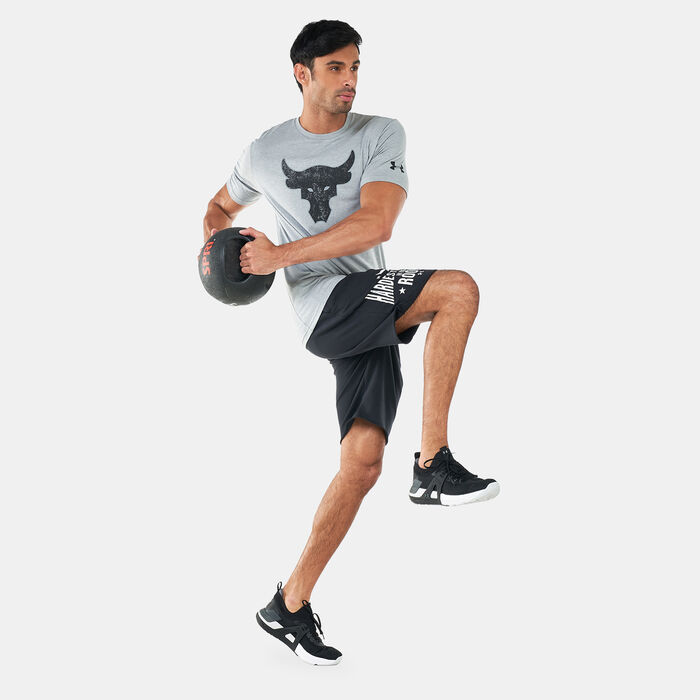Under Armour Men's UA Project Rock Terry Shorts Black Under Armour Men's UA Project Rock Terry Shorts Black image number 2