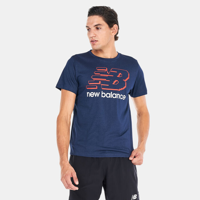New Balance Men's Heathertech Graphic T-Shirt Blue New Balance Men's Heathertech Graphic T-Shirt Blue image number 0