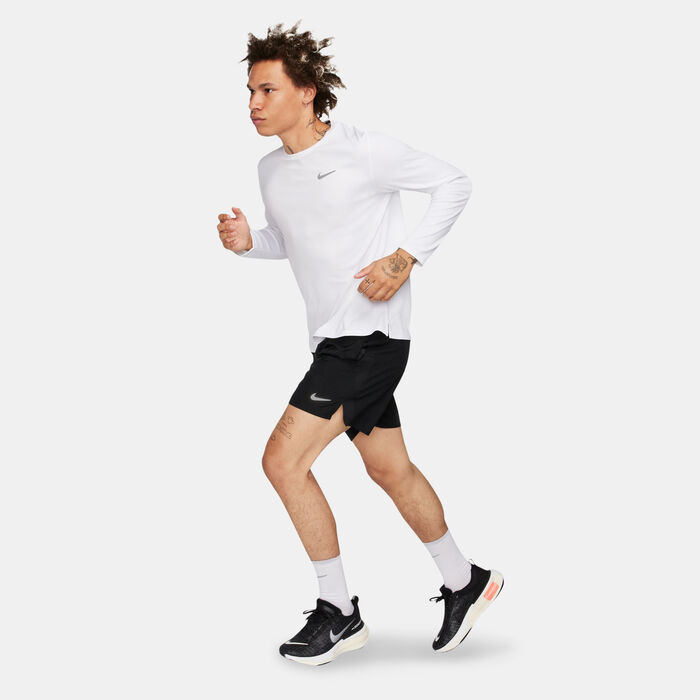 Nike Men's Miler Dri-FIT UV Running Top White image number 2