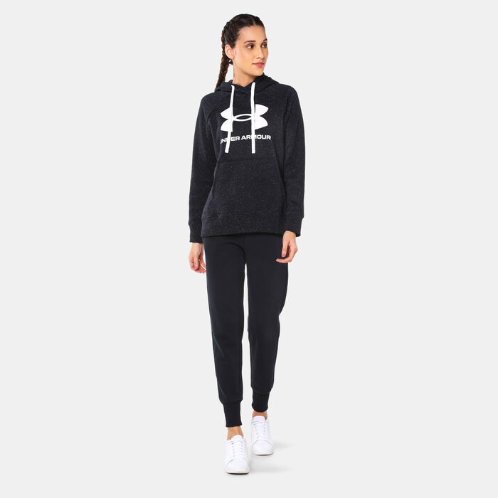 Under Armour Women's UA Rival Fleece Logo Hoodie Black Under Armour Women's UA Rival Fleece Logo Hoodie Black image number 2