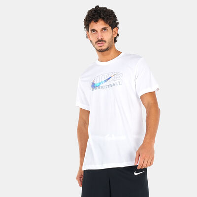 Nike Men's Dri-FIT Swoosh Basketball T-Shirt White Nike Men's Dri-FIT Swoosh Basketball T-Shirt White
