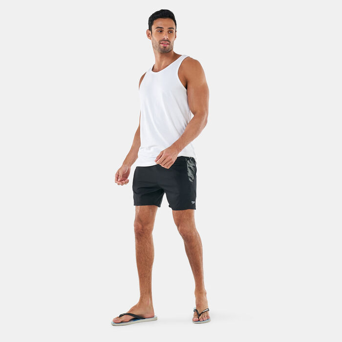Speedo Men's Sport Printed 16" Swimming Water Shorts Black Speedo Men's Sport Printed 16" Swimming Water Shorts Black image number 4