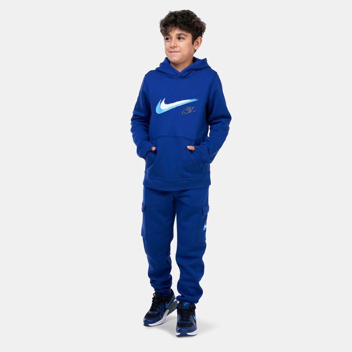 Nike Kids' Sportswear Fleece Graphic Hoodie Blue Nike Kids' Sportswear Fleece Graphic Hoodie Blue image number 2