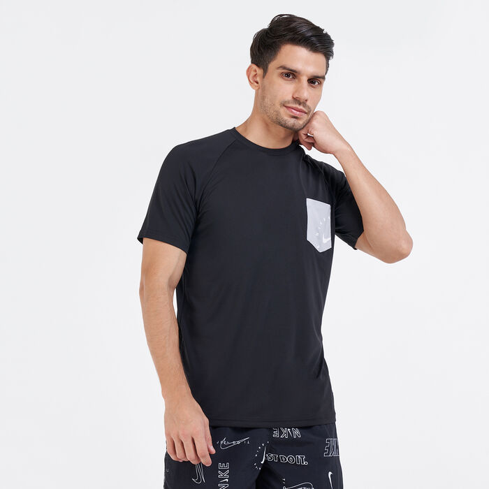 Nike Swim Men's Hydroguard Swimming T-Shirt Black Nike Swim Men's Hydroguard Swimming T-Shirt Black image number 0