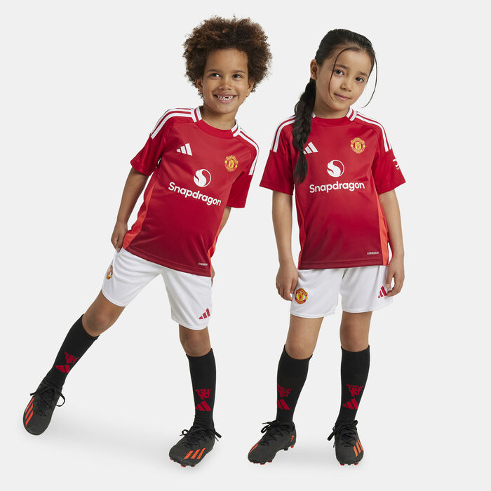adidas Kids' Manchester United 24/25 Home Replica Football Kit Red image number 0