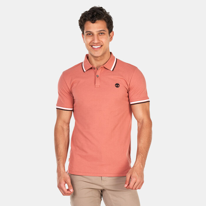 Timberland Men's Millers River Tipped Pique Polo Shirt Brown Timberland Men's Millers River Tipped Pique Polo Shirt Brown image number 0