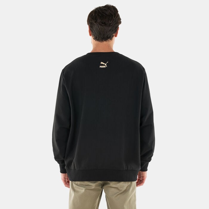 PUMA Men's Classics Graphics French Terry Crewneck Sweatshirt Black PUMA Men's Classics Graphics French Terry Crewneck Sweatshirt Black image number 1