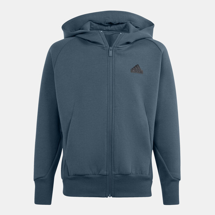 adidas Kids' Z.N.E. Full-Zip Hoodie Grey adidas Kids' Z.N.E. Full-Zip Hoodie Grey image number 0