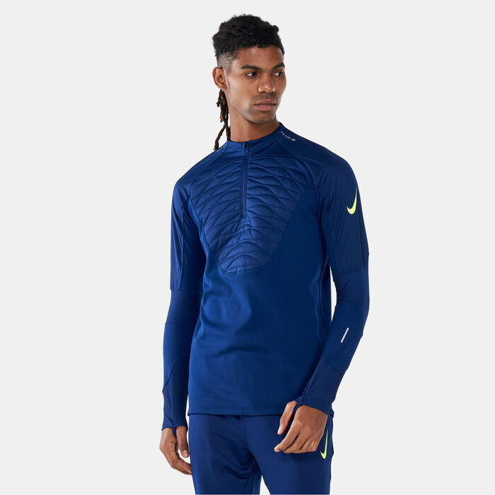 Nike Men's Therma-FIT Drill Top Blue Nike Men's Therma-FIT Drill Top Blue image number 0