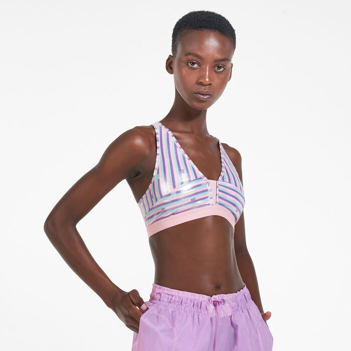 Nike Women's Indy Shimmer Stripe Sports Bra Pink image number 0