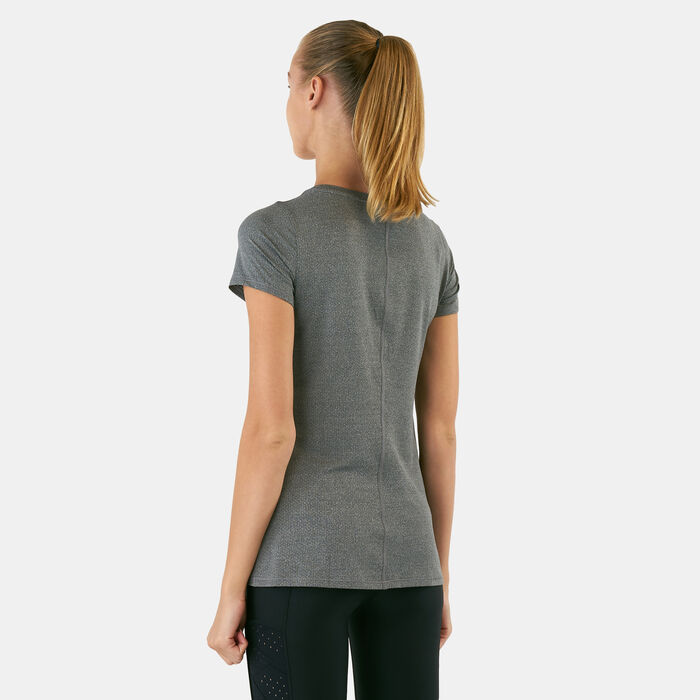 Under Armour Women's HeatGear® Armour Training T-Shirt Grey Under Armour Women's HeatGear® Armour Training T-Shirt Grey image number 1