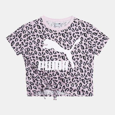 PUMA Kids' Classics Summer Roar All Over Print T-Shirt Pink