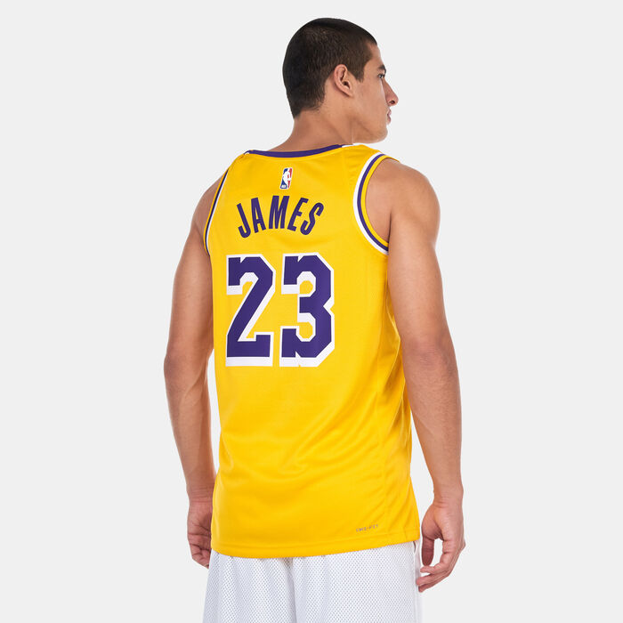 Nike Men's Dri-FIT NBA Swingman Los Angeles Lakers Icon Edition Jersey - 2022/23 yellow Nike Men's Dri-FIT NBA Swingman Los Angeles Lakers Icon Edition Jersey - 2022/23 yellow image number 1