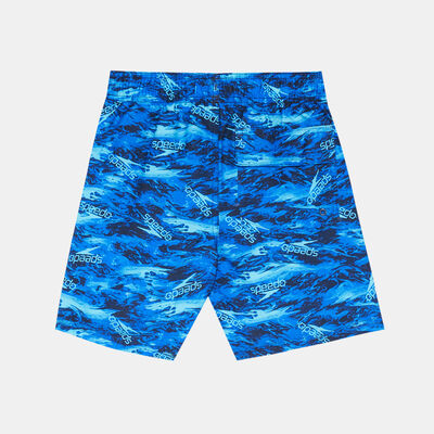 Speedo Kids' Printed 15-Inch Swimming Shorts Black