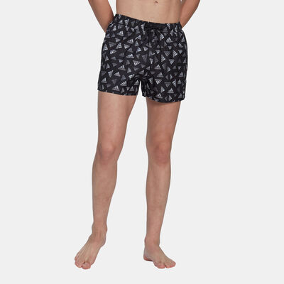 adidas Men's Logo Print CLX Swim Shorts Black