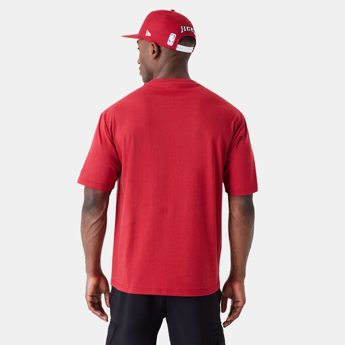 New Era Men's NBA Miami Heat Large Wordmark T-Shirt Red New Era Men's NBA Miami Heat Large Wordmark T-Shirt Red image number 1