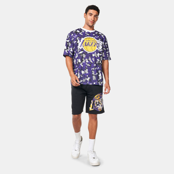 New Era Men's NBA Los Angeles Lakers All Over Print T-Shirt Purple image number 2