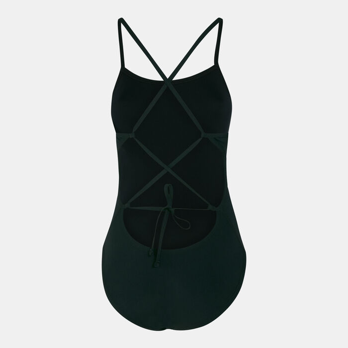 Nike Swim Women's Lace-Up Tie-Back Swimsuit Black image number 1