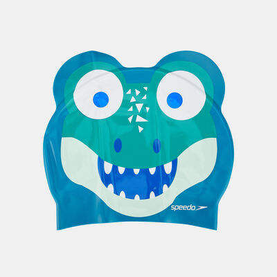 Speedo Kids' Plain Moulded Silicone Swimming Cap Green