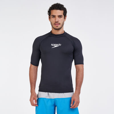 Speedo Men's Essential Rashguard Swimming T-Shirt Black