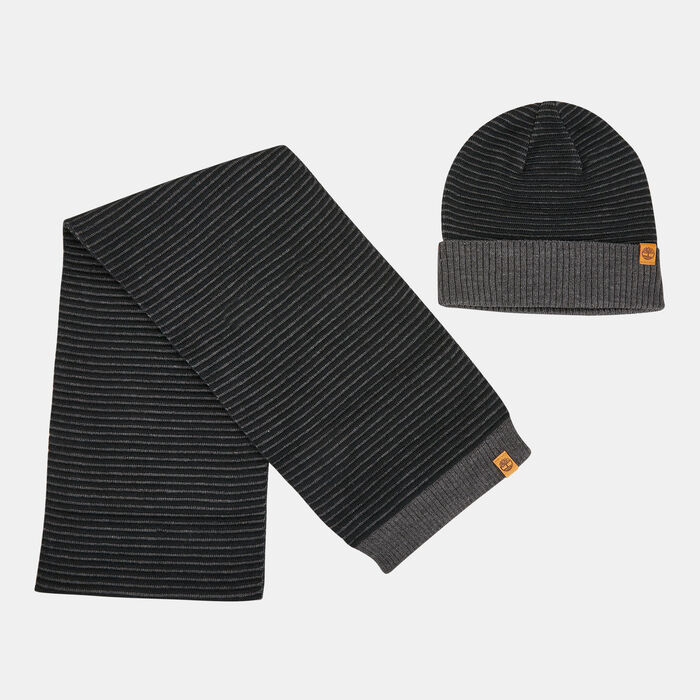 Timberland Men's Acrylic Beanie And Scarf Set Grey Timberland Men's Acrylic Beanie And Scarf Set Grey image number 0