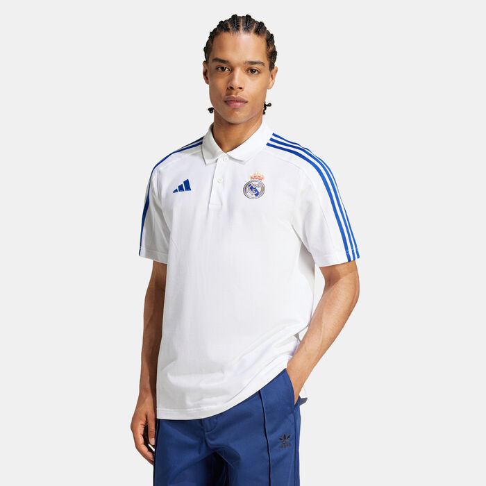 adidas Men's Real Madrid DNA Polo Shirt White adidas Men's Real Madrid DNA Polo Shirt White image number 0