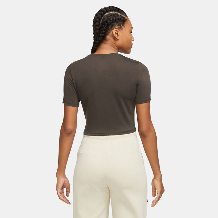 Nike Women's Sportswear Essential Crop Top Brown Nike Women's Sportswear Essential Crop Top Brown image number 1