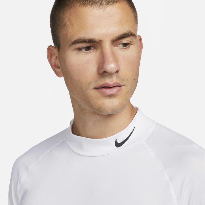 Nike Men's Pro Dri-FIT Fitness Mock-Neck Top White image number 2