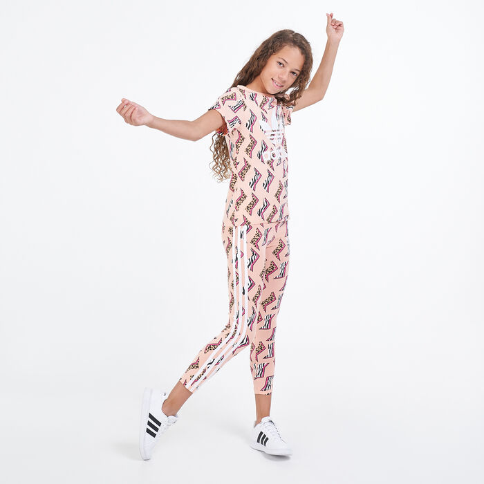 adidas Originals Kids' Allover Print T-Shirt Pink image number 2