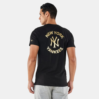 New Era Men's MLB Team New York Yankees Metallic Logo T-Shirt Black