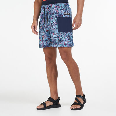 Timberland Men's YC Summer Stipple Allover Print Trail Shorts Blue Timberland Men's YC Summer Stipple Allover Print Trail Shorts Blue