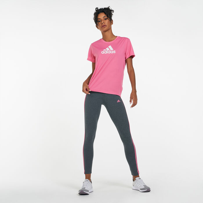 adidas Women's Primeblue Designed 2 Move Logo Sport T-Shirt Pink image number 2