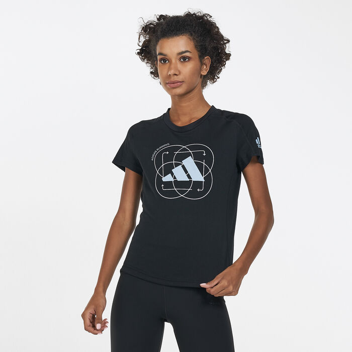 adidas Women's Run Logo T-Shirt Black adidas Women's Run Logo T-Shirt Black image number 0