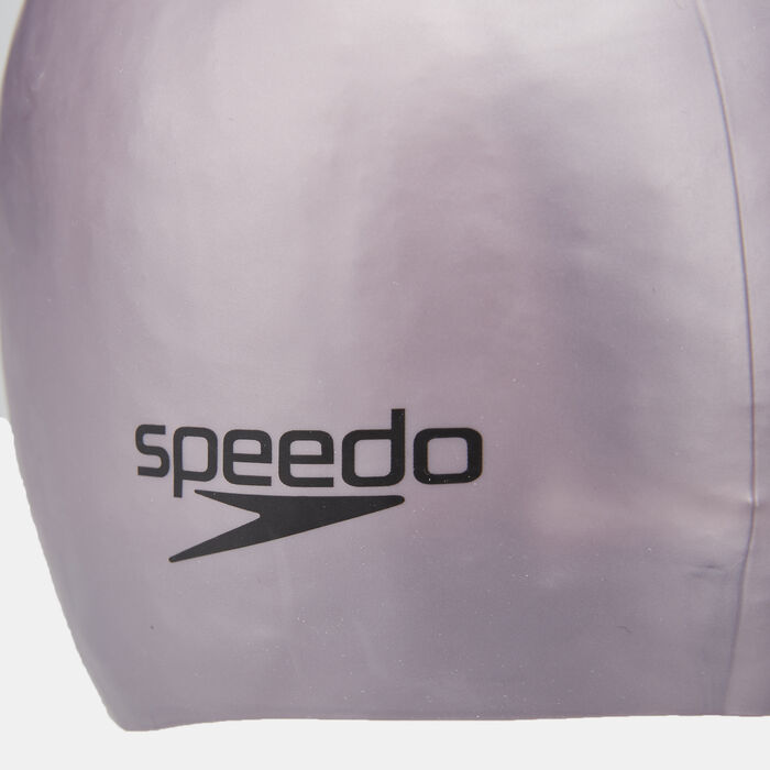 Speedo Plain Moulded Silicone Cap Grey image number 2