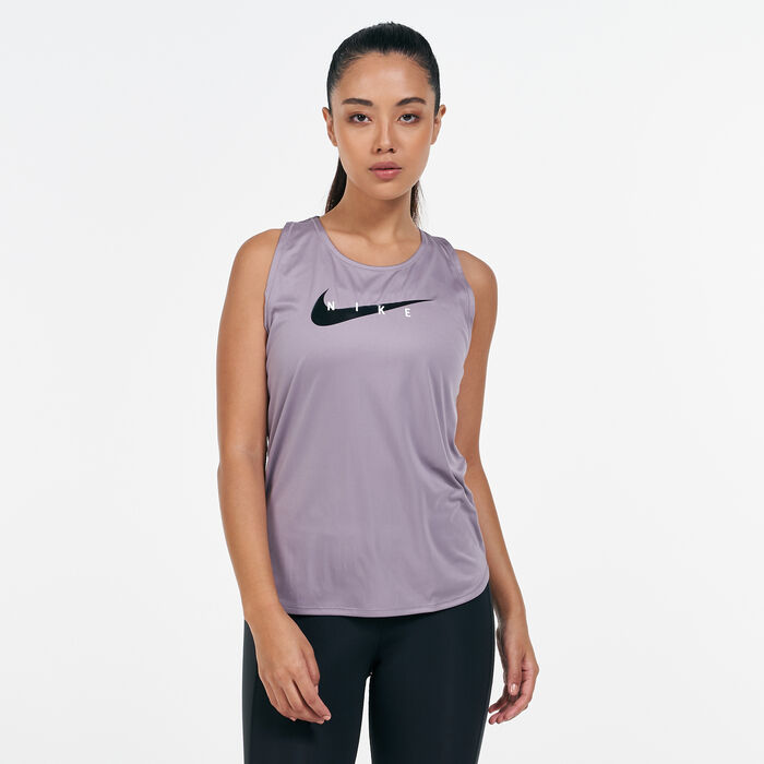 Nike Women's Swoosh Run Tank Top Grey Nike Women's Swoosh Run Tank Top Grey image number 0