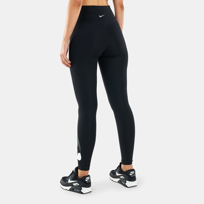 Nike Women's Dri-FIT Swoosh Running 7/8-Length Leggings Black Nike Women's Dri-FIT Swoosh Running 7/8-Length Leggings Black image number 1