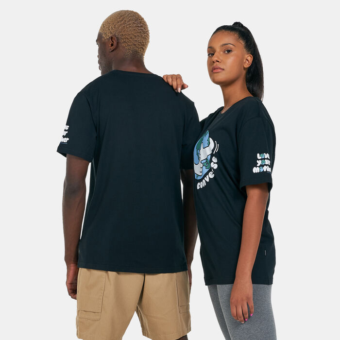 Converse Love Your Mother Center Front T-Shirt Black Converse Love Your Mother Center Front T-Shirt Black image number 1